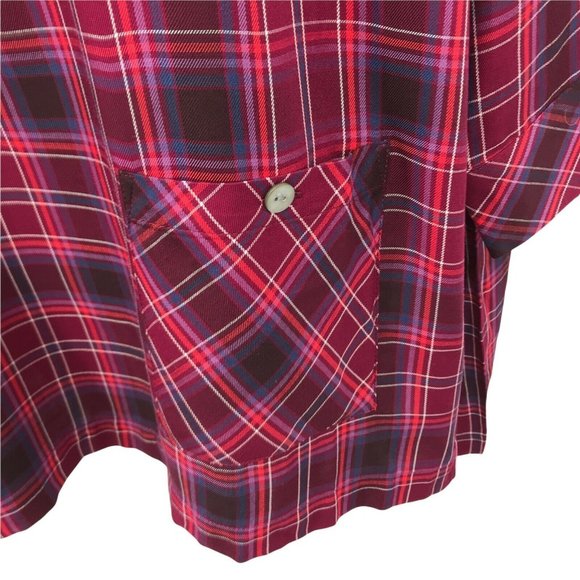 J Jill Womens Long Sleeves V Neck Pullover Plum Multi Plaid Tunic Top - Picture 4 of 8